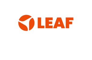 Orange logo of Leaf.io for the meet the partner page on the Whistl website.